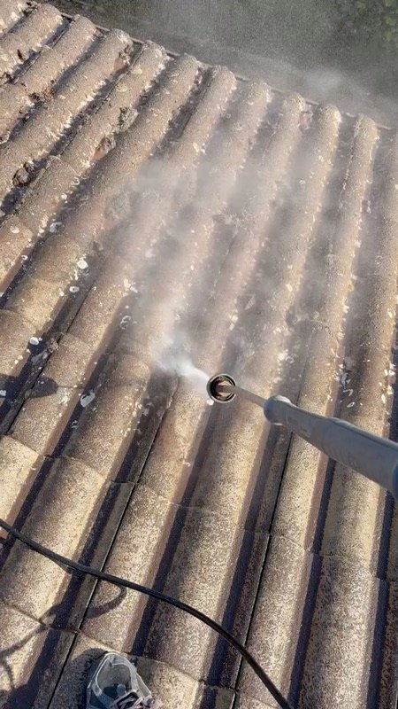 Nettoyage et démoussage de toiture à Laragne-Mont&eacute;glin — intervention Provence Alpes Toiture, Hautes-Alpes